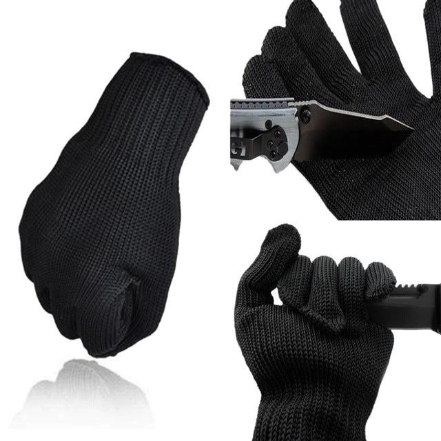 1 Pair Black Working Safety Gloves Cut-Resistant