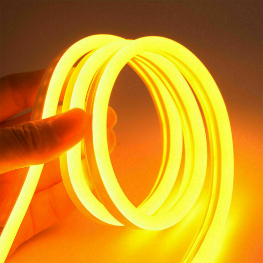 220V LED Neon Flex Rope Strip Yellow colour Light Sign Outdoor