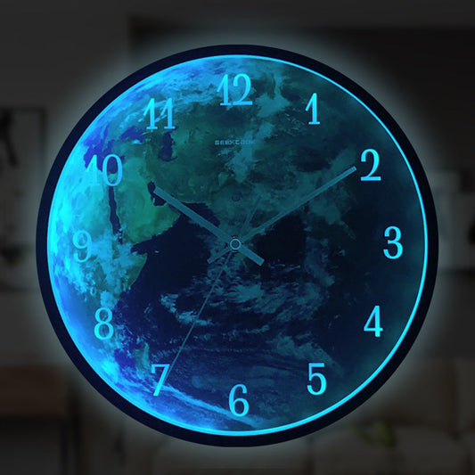 Voice-activated Induction LED Night Light Wall Clock