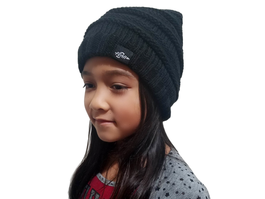 Warmest Plush Insulated Black Beanie Hat Winter Beanies Knitted Warm