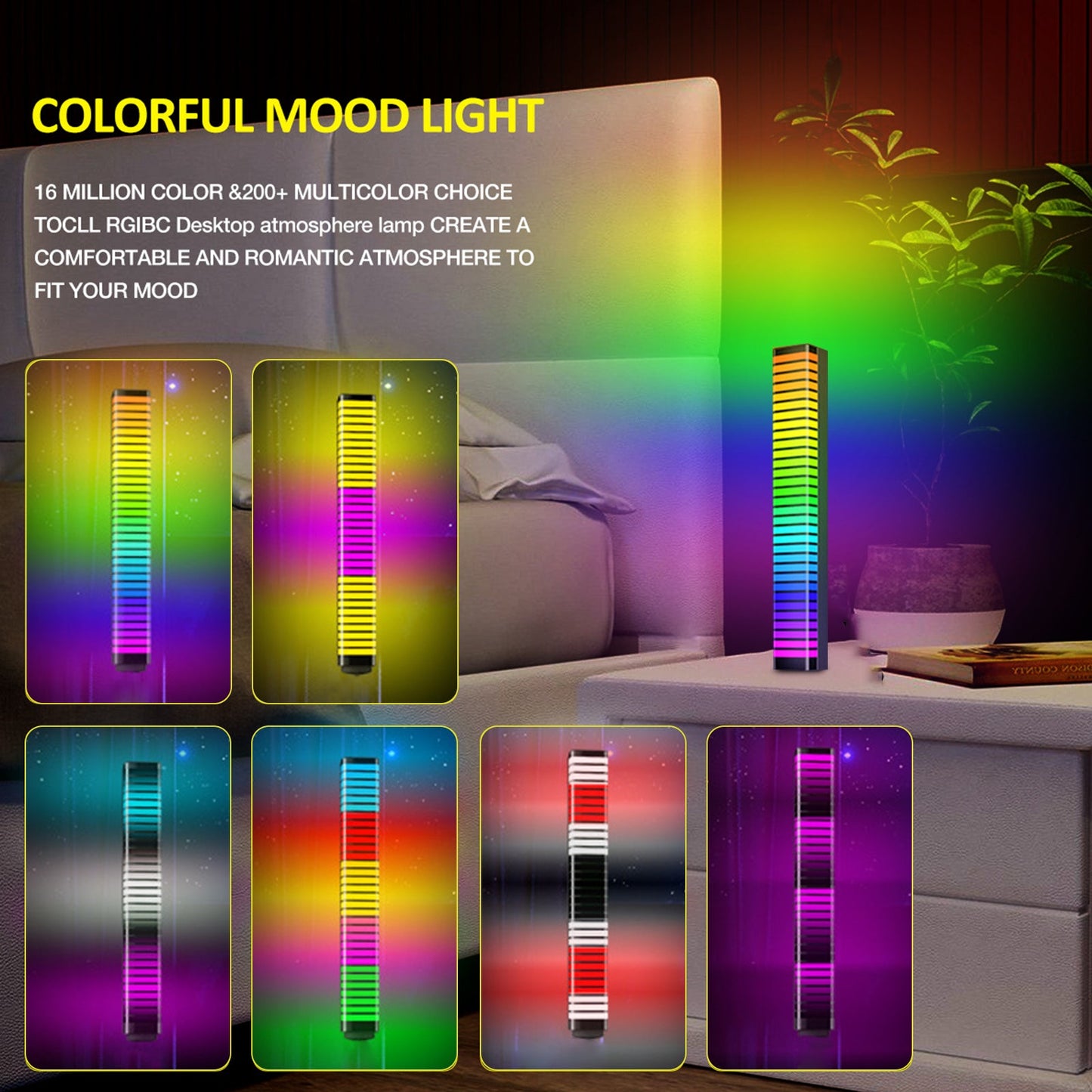 RGBIC Voice Control Magic Color Music Pickup Lamp for TV Stand