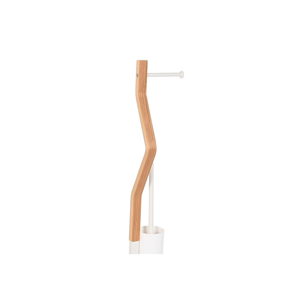 Toilet Paper Holder with Brush Stand DKD Home Decor Natural Wood Steel