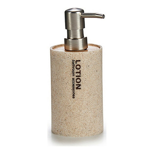 Soap Dispenser Lotion Silver Beige Metal Resin Bamboo 350 ml (1 uds)