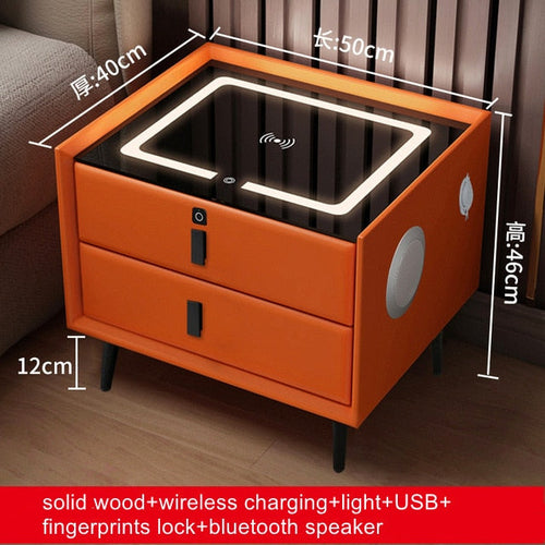Smart Bedside Table with Wireless USB Charging Creative