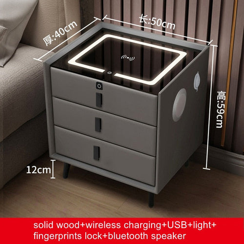 Smart Bedside Table with Wireless USB Charging Creative