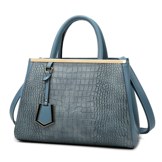 Women Stone Pattern Patchwork Handbag Shoulder Bag Crossbody Bag(Blue)
