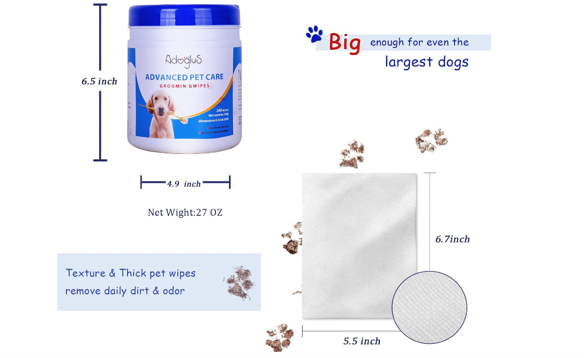 Pet Wipes with free cotton swabs