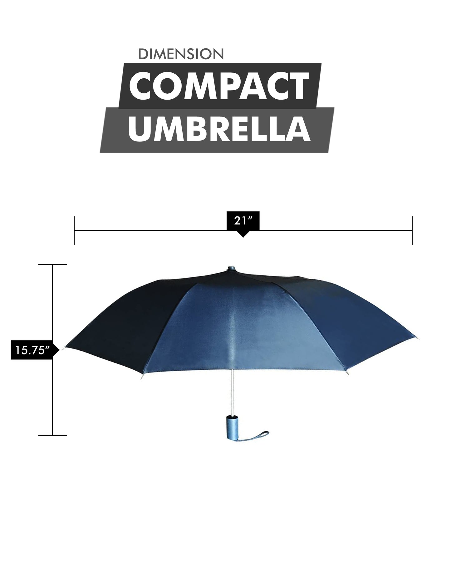Compact Navy Blue Umbrella