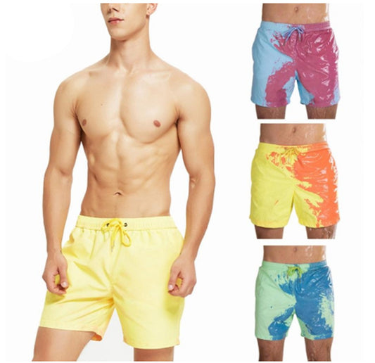 Summer Men Temperature Sensitive Color Changing  Beach Swim Pants