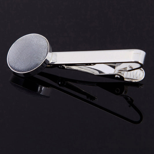 Plain Satin Tie Clip - Silver