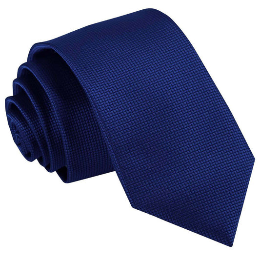 Solid Check Slim Tie - Royal Blue
