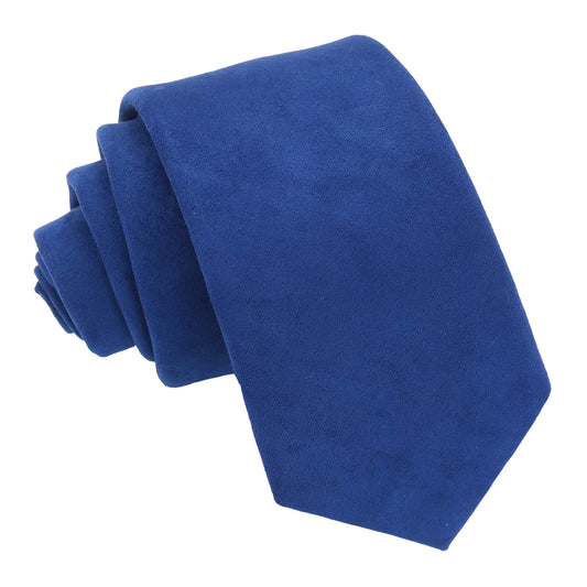 Suede Slim Tie - Royal Blue