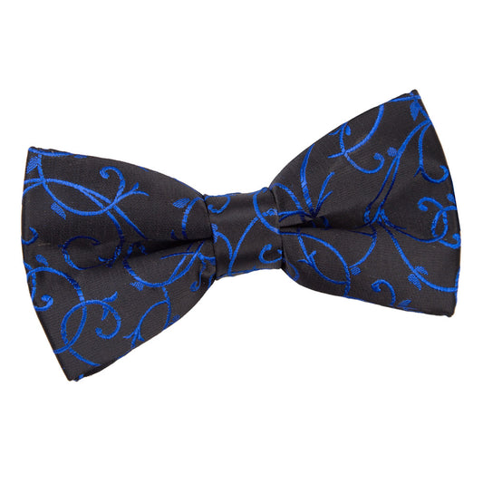 Swirl Pre-Tied Bow Tie - Black & Blue