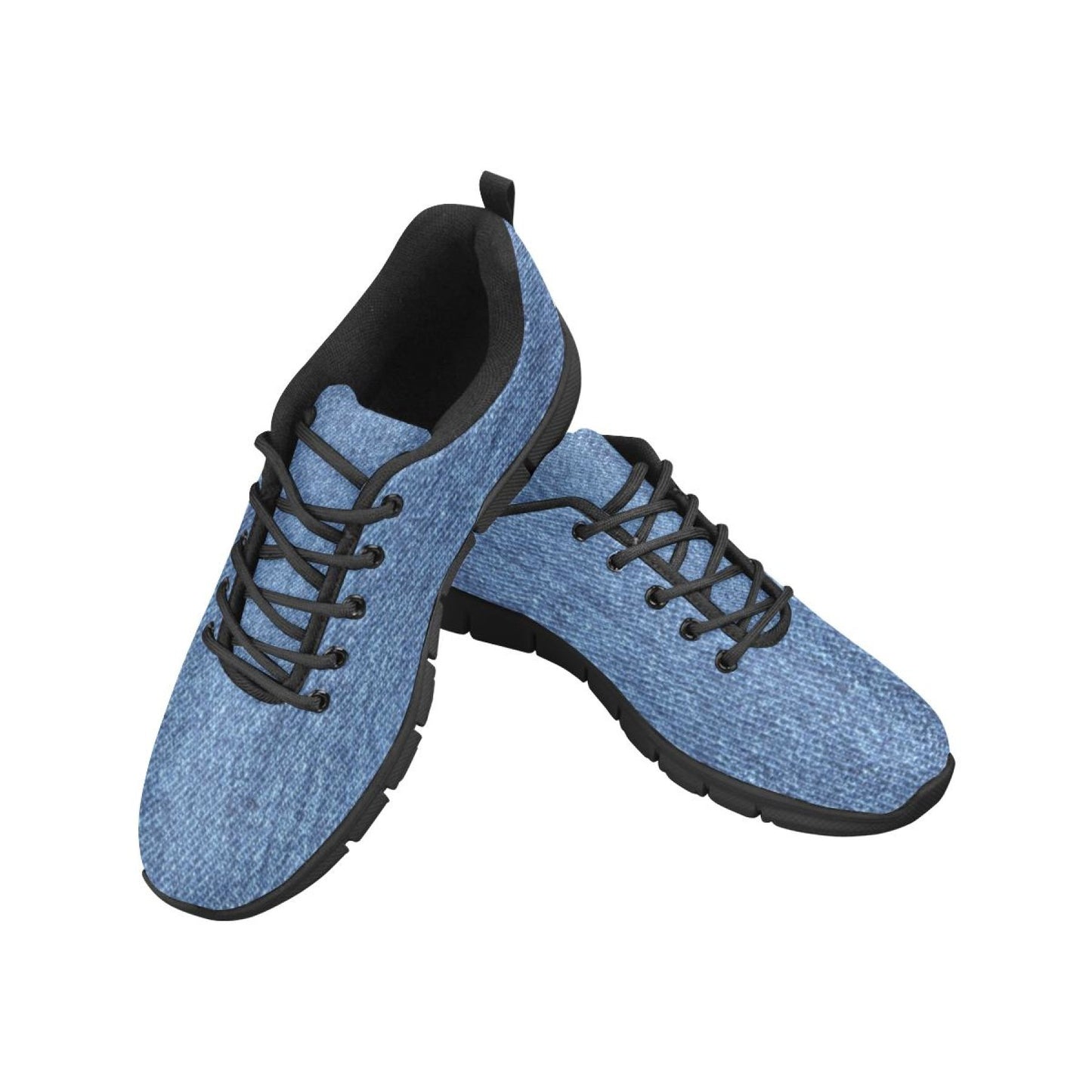 Womens Sneakers, Blue Denim Print Running Shoes