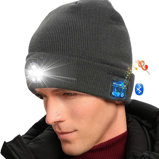 Kabellose Bluetooth-LED-Mütze mit Musik-Lautsprechern, Licht, Wintergeschenk